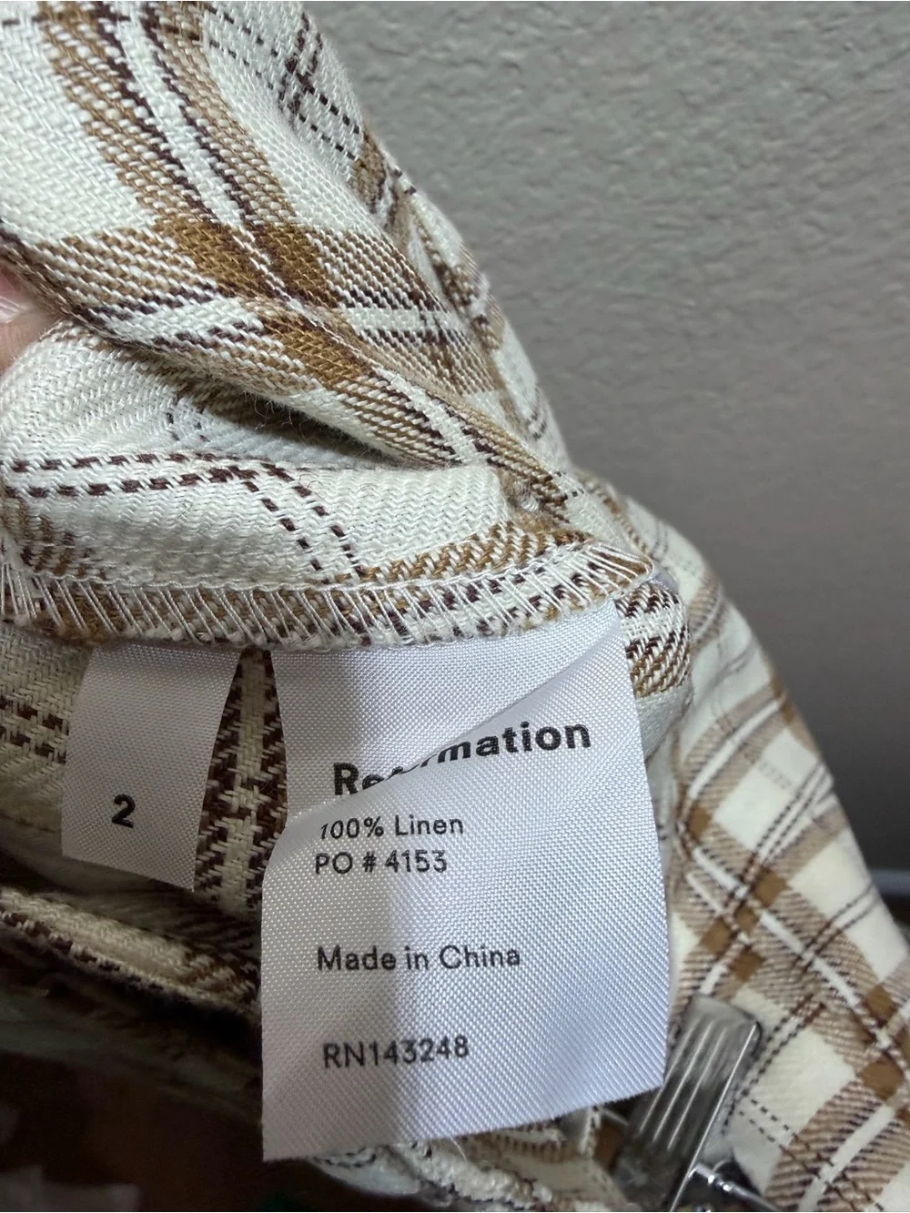 Reformation Verano Linen Check Plaid Pants 2 Fall Academia Autumn Preppy